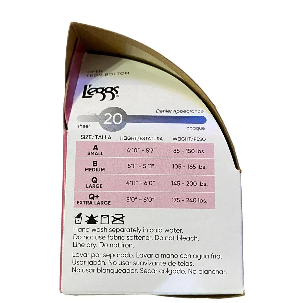 Leggs Pantyhose NEW 98559 Soft Brown Womens B Control Top Sheer Toe